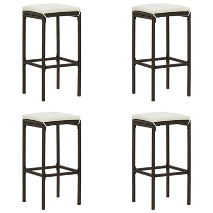 Bar Stools With Cushions 4 Pcs Poly Rattan