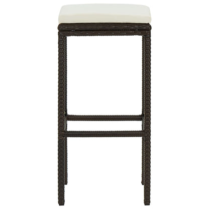 Bar Stools With Cushions 4 Pcs Poly Rattan