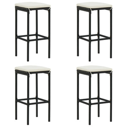 Bar Stools With Cushions 4 Pcs Poly Rattan