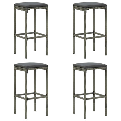 Bar Stools With Cushions 4 Pcs Poly Rattan