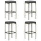Bar Stools With Cushions 4 Pcs Poly Rattan