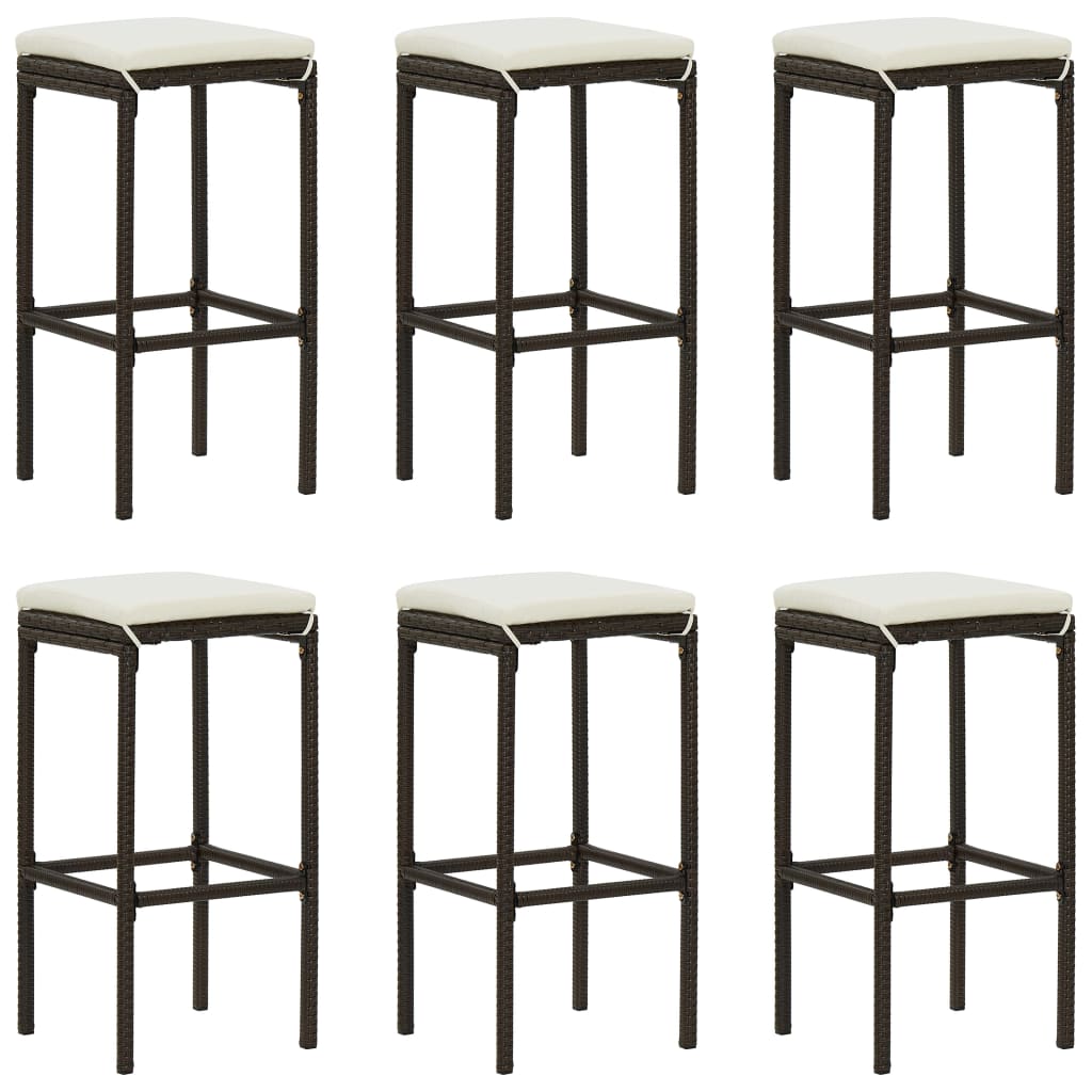 Bar Stools With Cushions 4 Pcs Poly Rattan