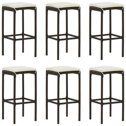 Bar Stools With Cushions 4 Pcs Poly Rattan