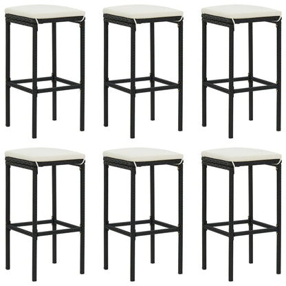 Bar Stools With Cushions 4 Pcs Poly Rattan