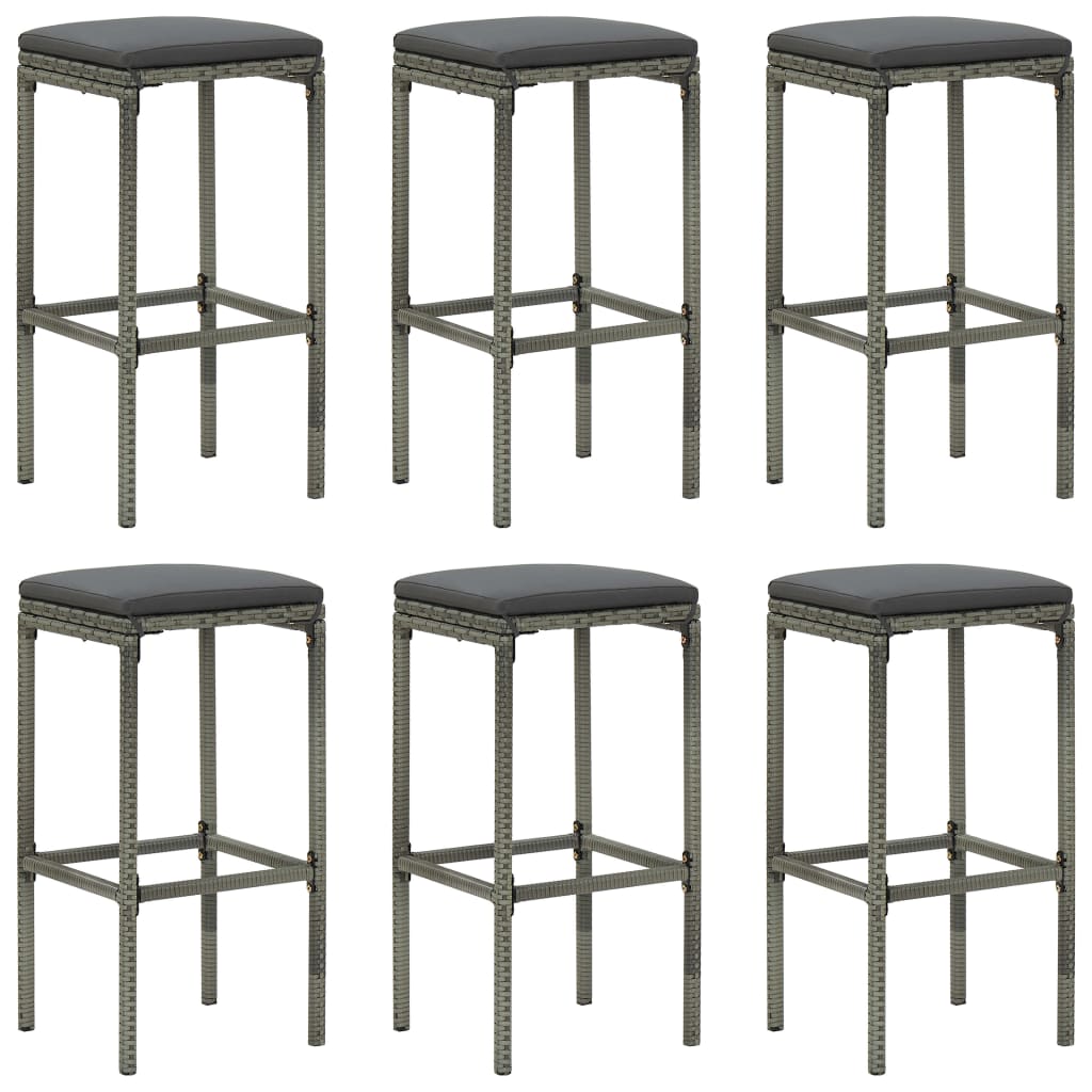 Bar Stools With Cushions 4 Pcs Poly Rattan