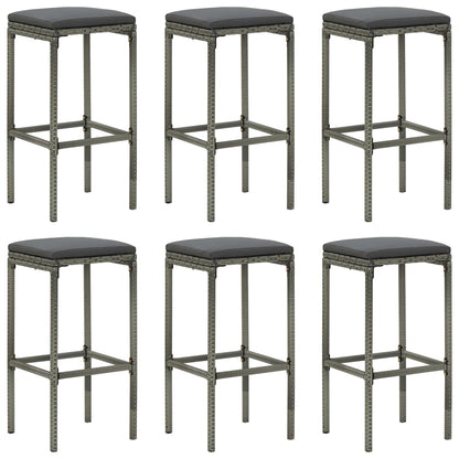 Bar Stools With Cushions 4 Pcs Poly Rattan