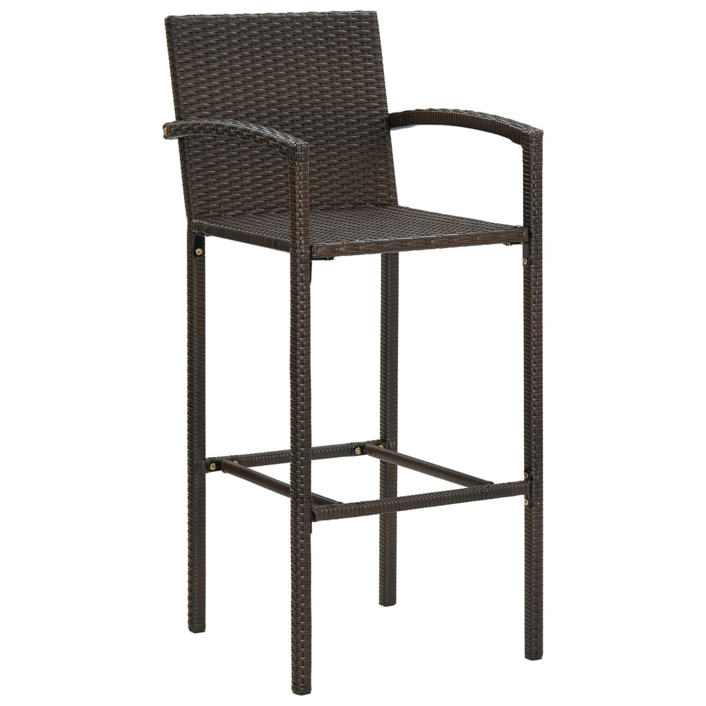 Bar Stools 2 Pcs Poly Rattan