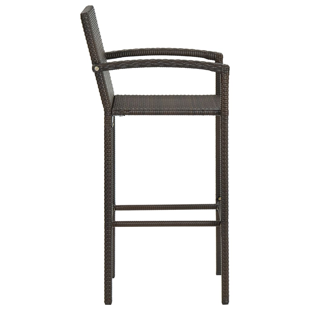 Bar Stools 2 Pcs Poly Rattan