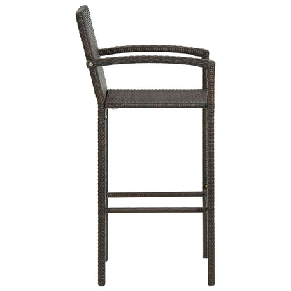 Bar Stools 2 Pcs Poly Rattan
