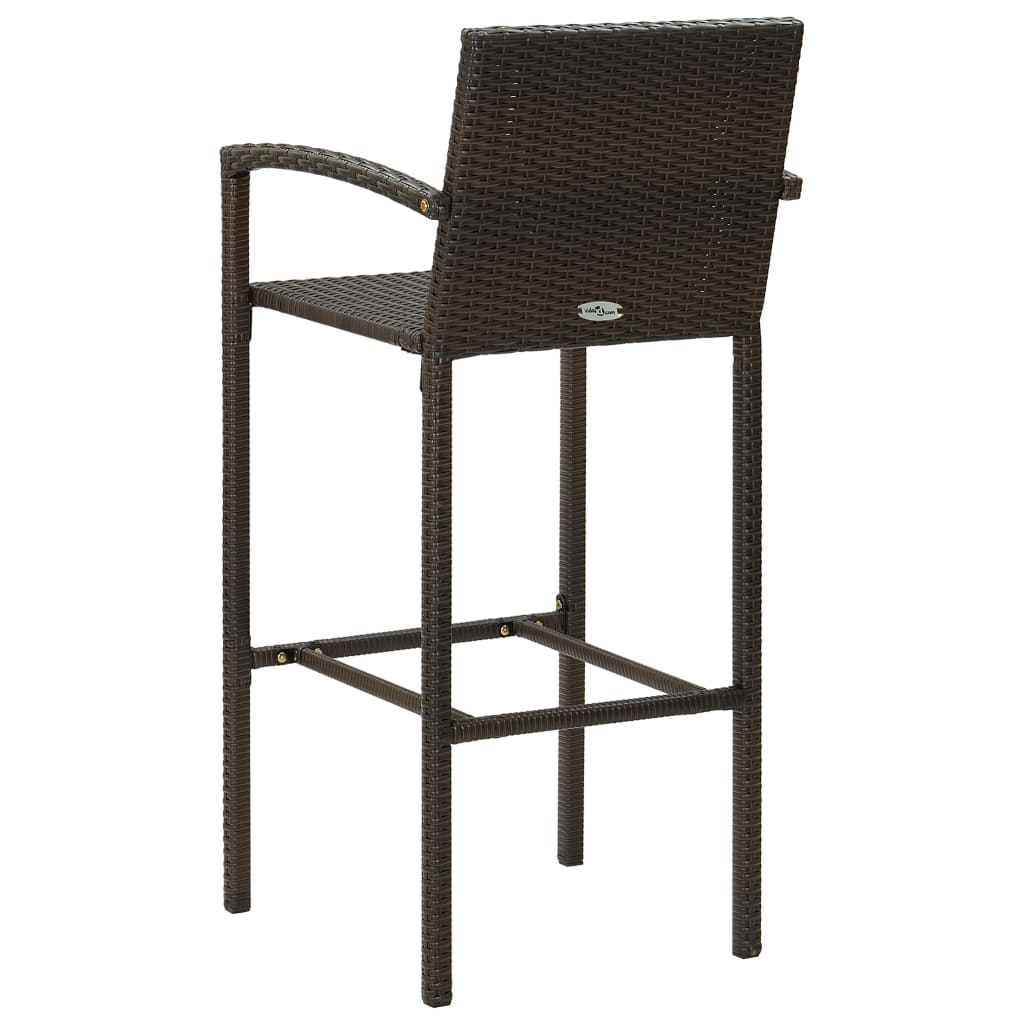 Bar Stools 2 Pcs Poly Rattan