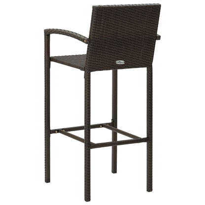 Bar Stools 2 Pcs Poly Rattan