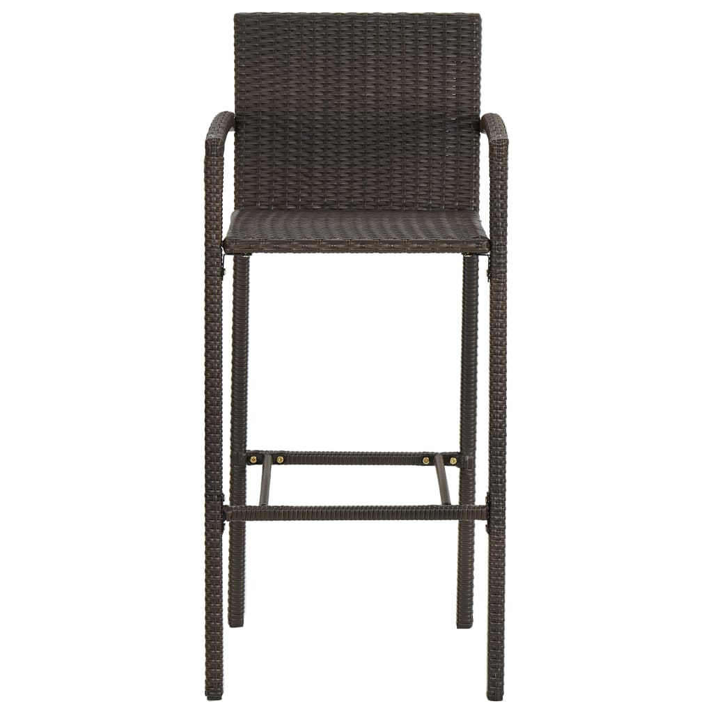 Bar Stools 2 Pcs Poly Rattan