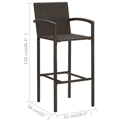 Bar Stools 2 Pcs Poly Rattan