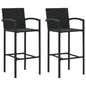 Bar Stools 2 Pcs Poly Rattan