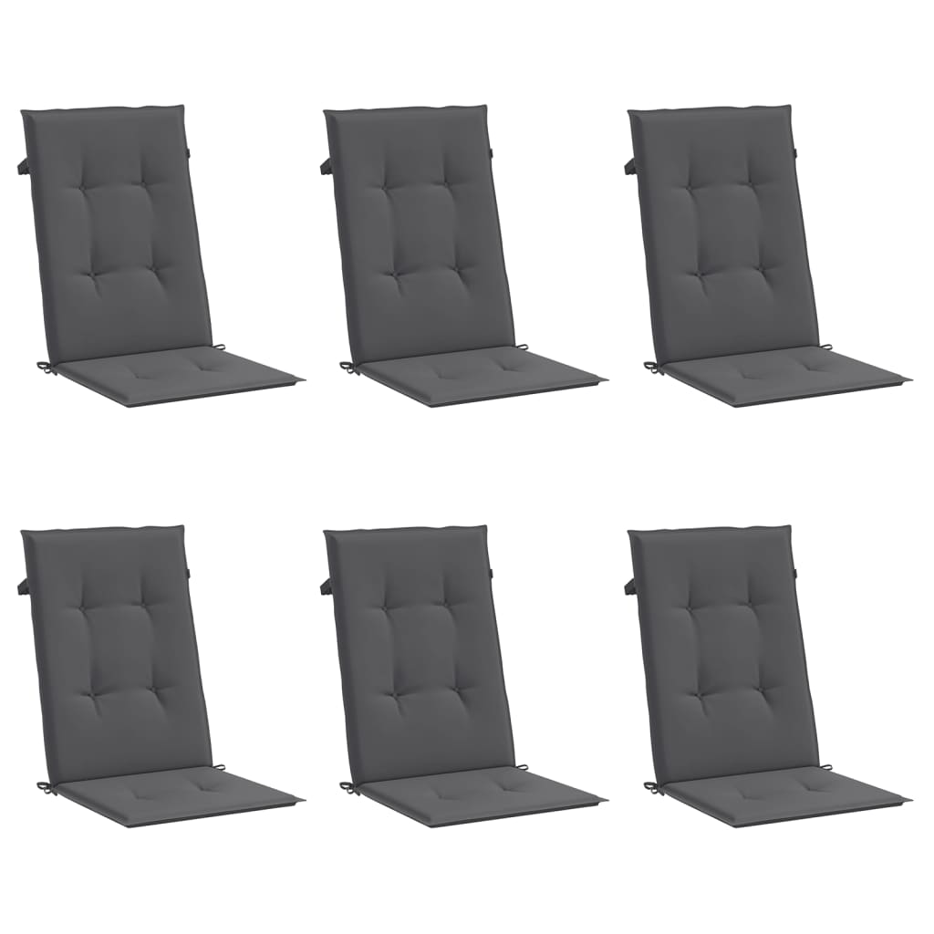 Garden Highback Chair Cushions 6 Pcs Fabric