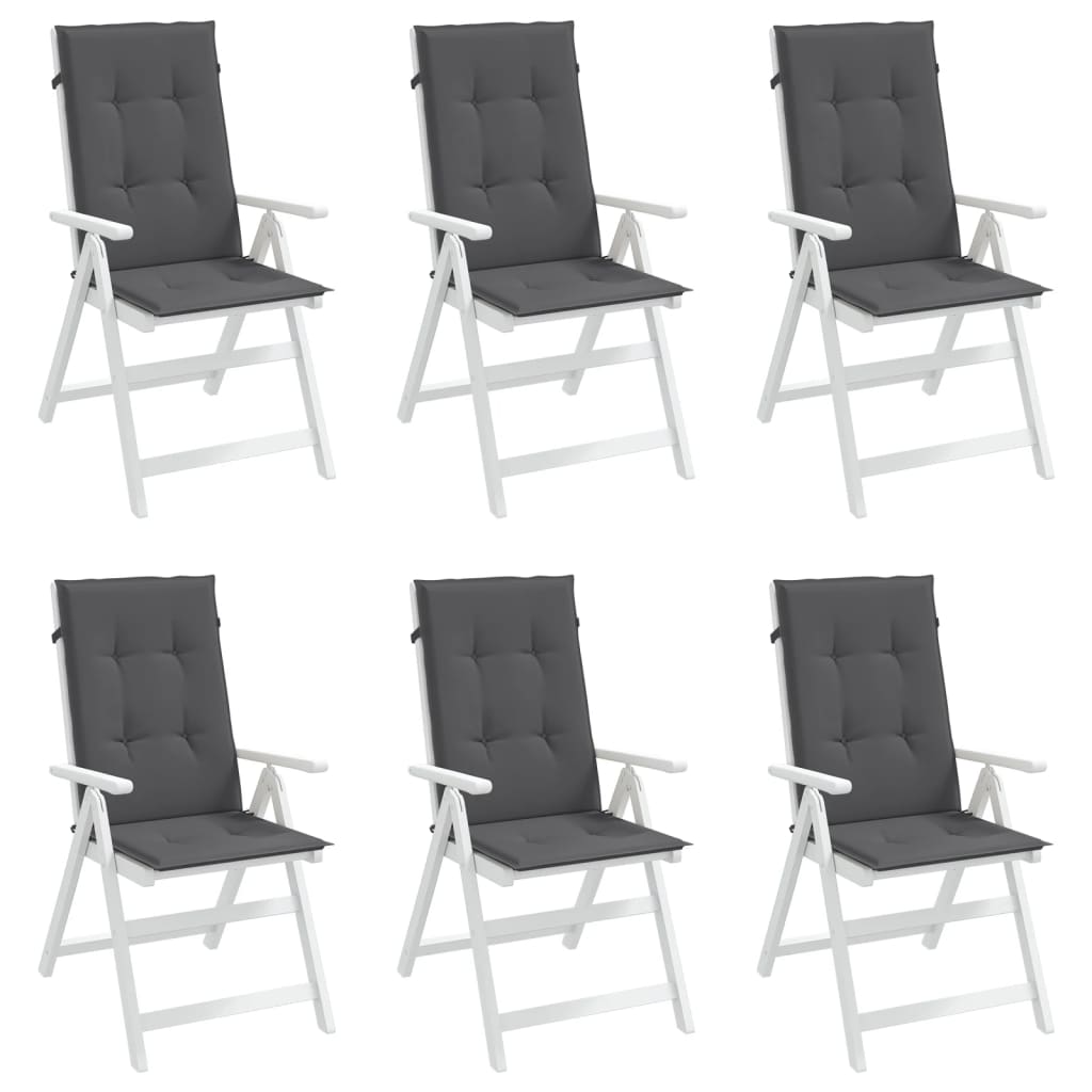 Garden Highback Chair Cushions 6 Pcs Fabric