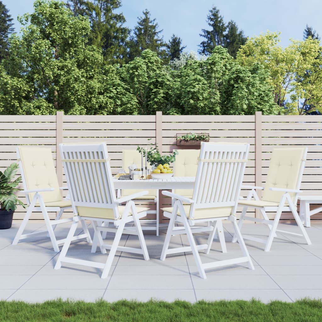 Garden Highback Chair Cushions 6 Pcs Fabric