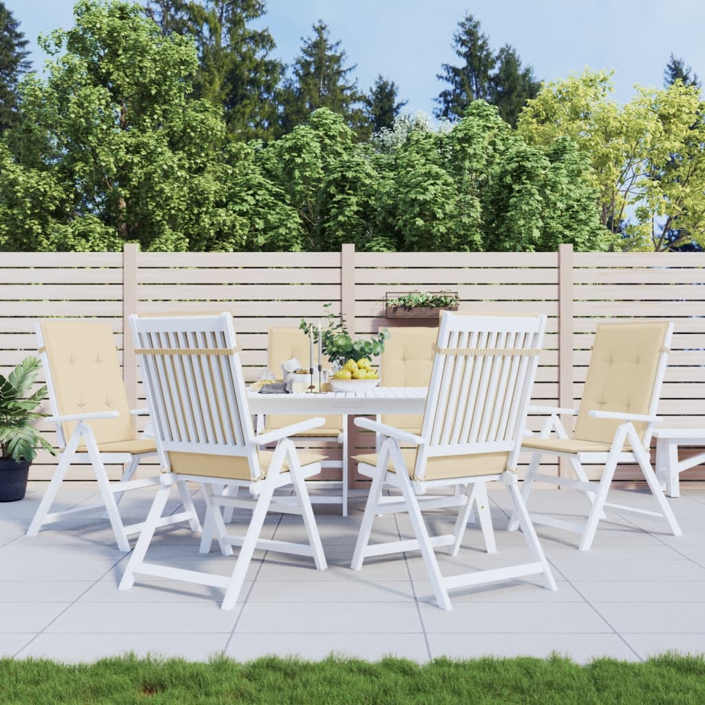 Garden Highback Chair Cushions 6 Pcs Fabric