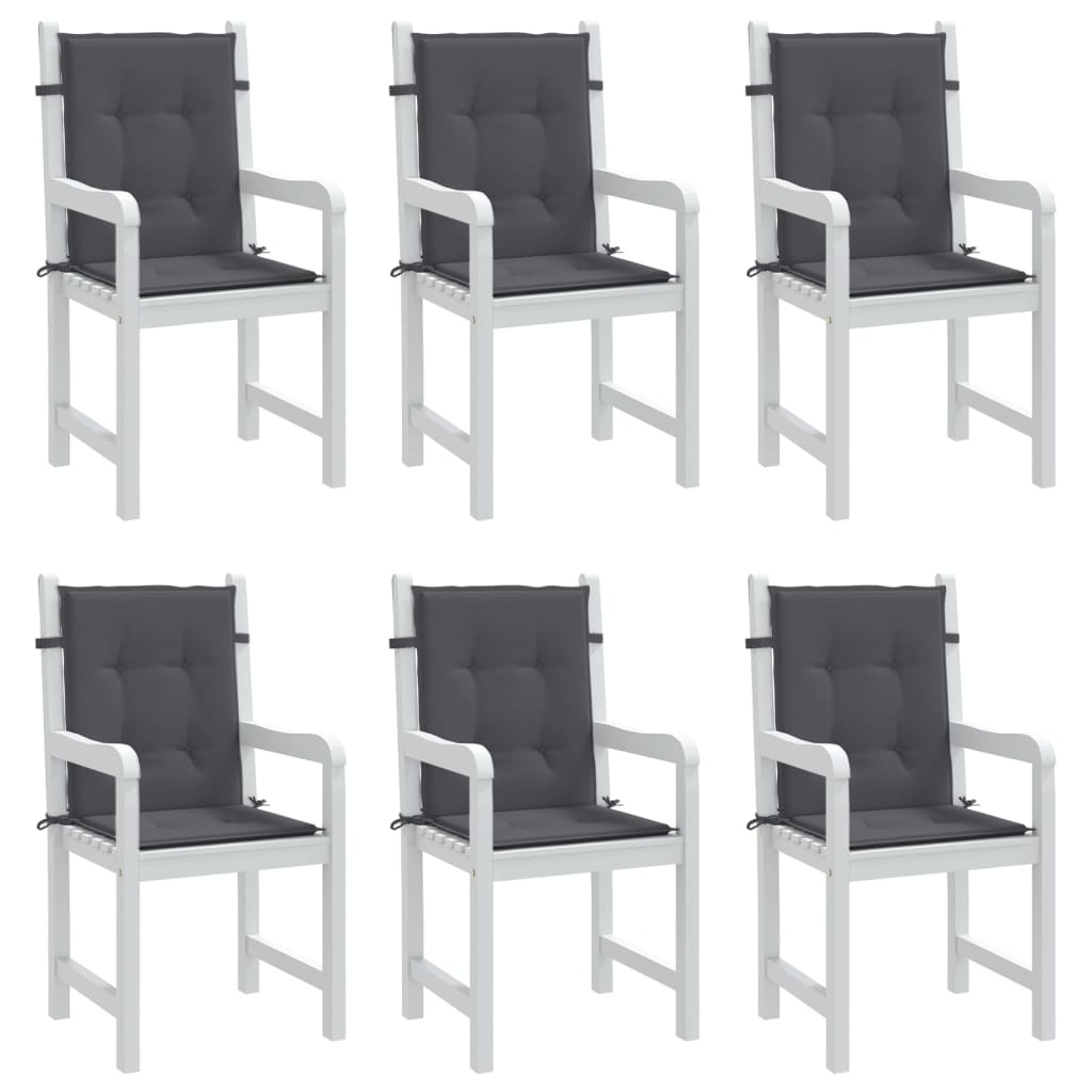 Garden Lowback Chair Cushions 6 Pcs Oxford Fabric