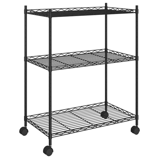 3-Tier Storage Rack With Wheels 150 Kg