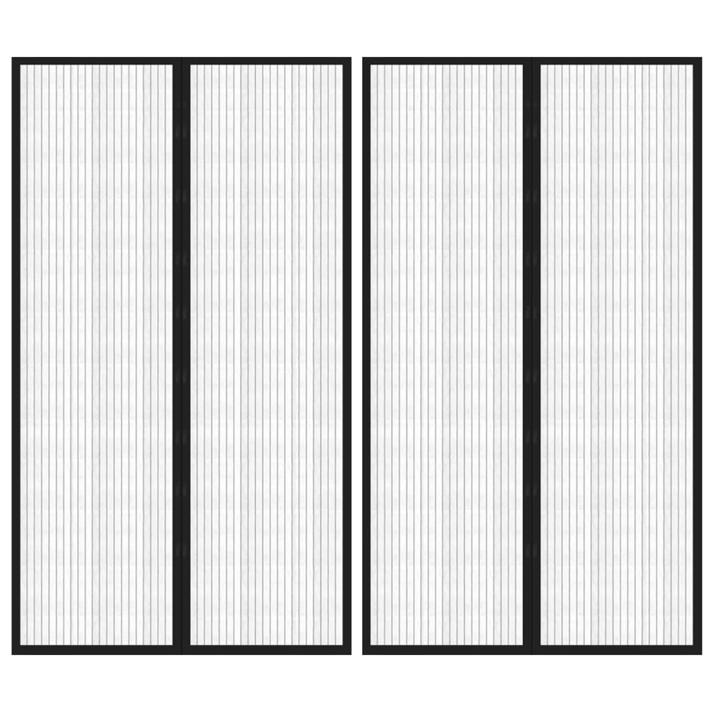 Insect Door Curtain 2 Pcs Magnet Black