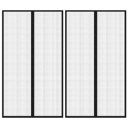 Insect Door Curtain 2 Pcs Magnet Black