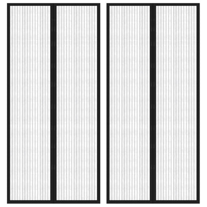 Insect Door Curtain 2 Pcs Magnet Black