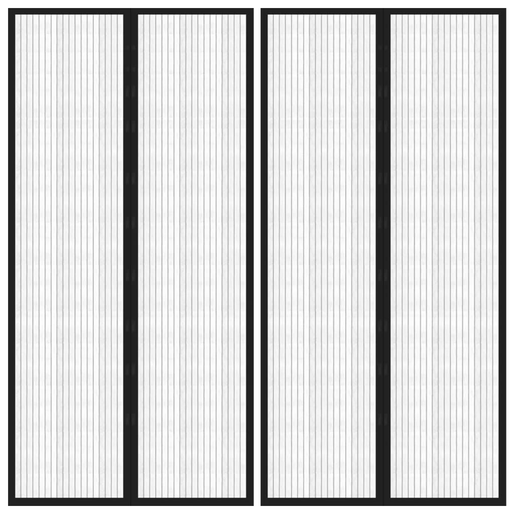 Insect Door Curtain 2 Pcs Magnet Black