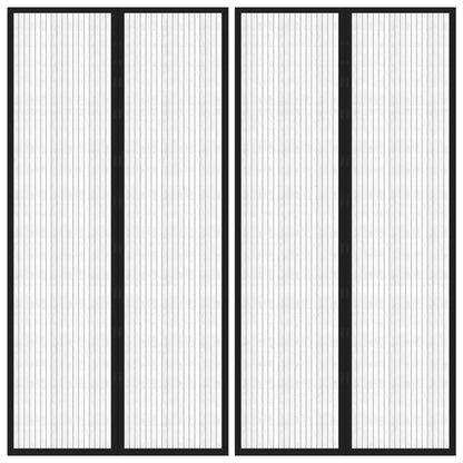 Insect Door Curtain 2 Pcs Magnet Black
