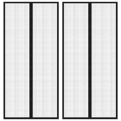 Insect Door Curtain 2 Pcs Magnet Black