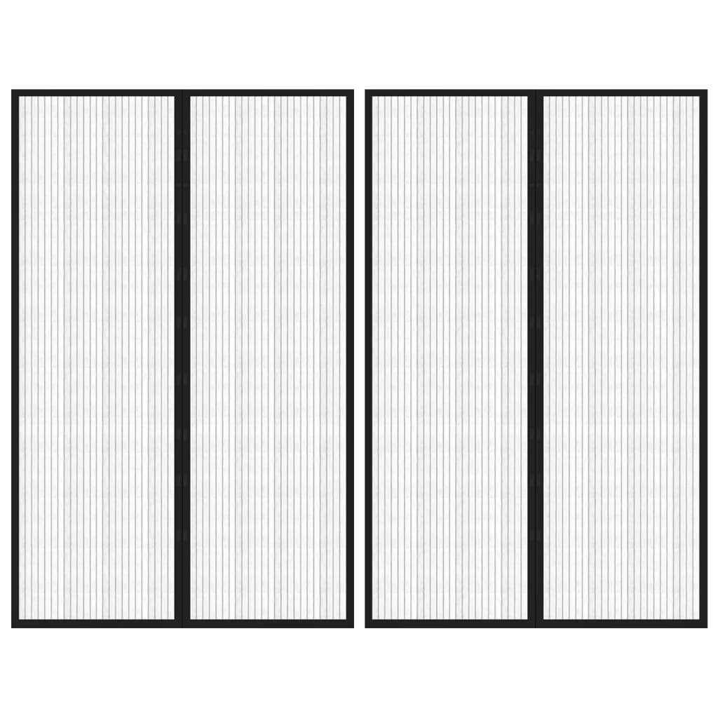 Insect Door Curtain 2 Pcs Magnet Black