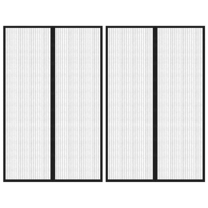 Insect Door Curtain 2 Pcs Magnet Black