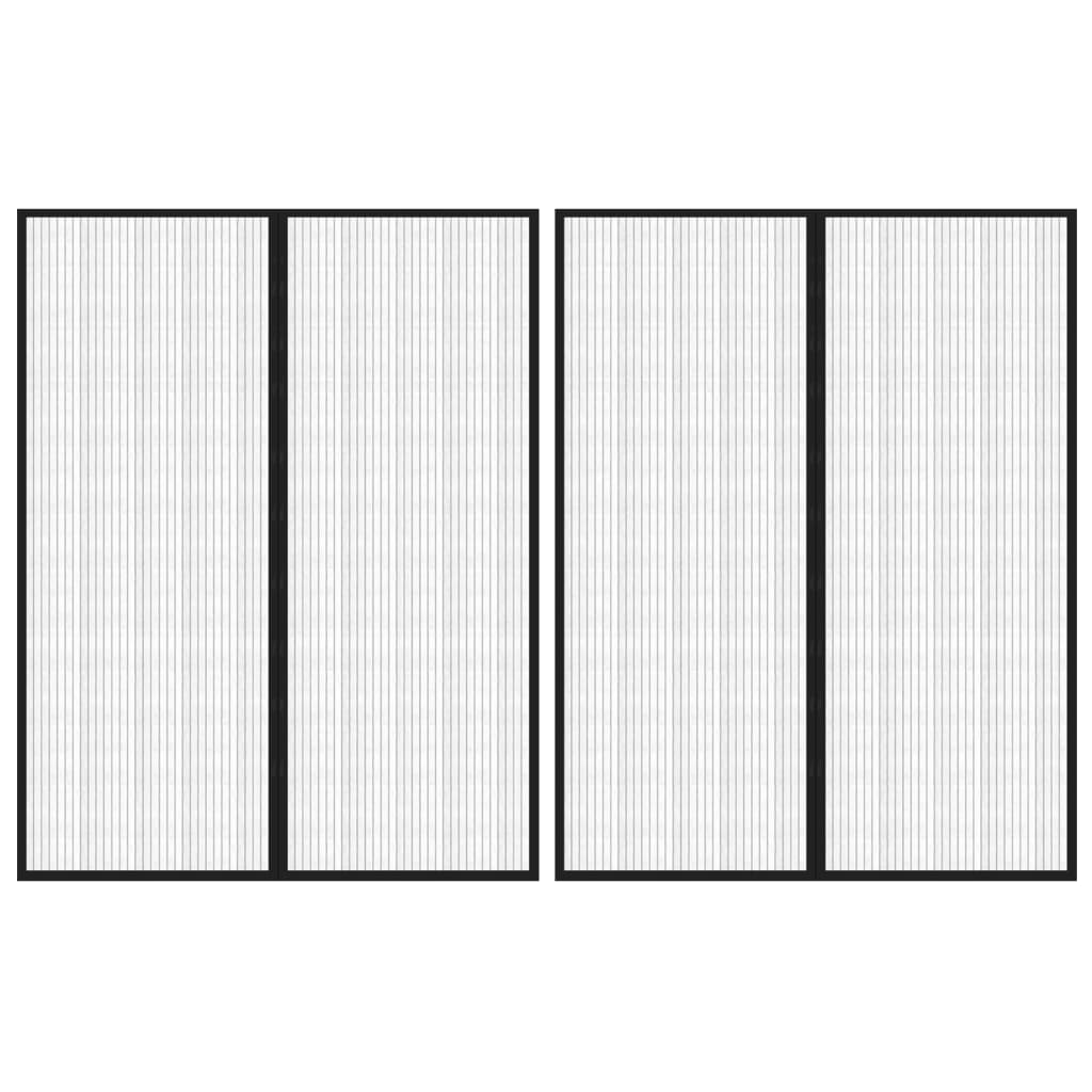 Insect Door Curtain 2 Pcs Magnet Black