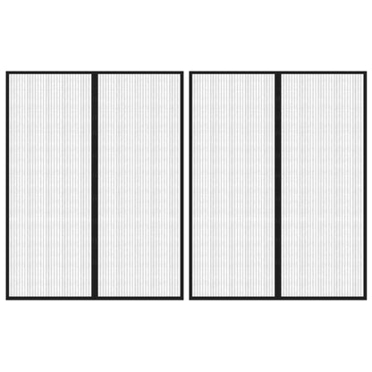 Insect Door Curtain 2 Pcs Magnet Black