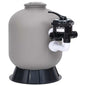 Pool Sand Filter With Side Mount 6-Way Valve Grey