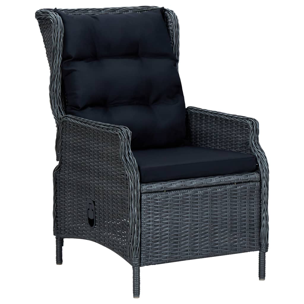Reclining Garden Chair With Cushions Poly Rattan