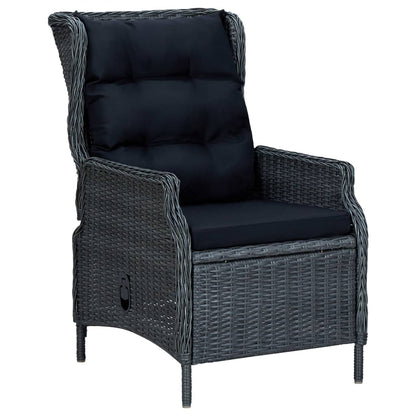 Reclining Garden Chair With Cushions Poly Rattan
