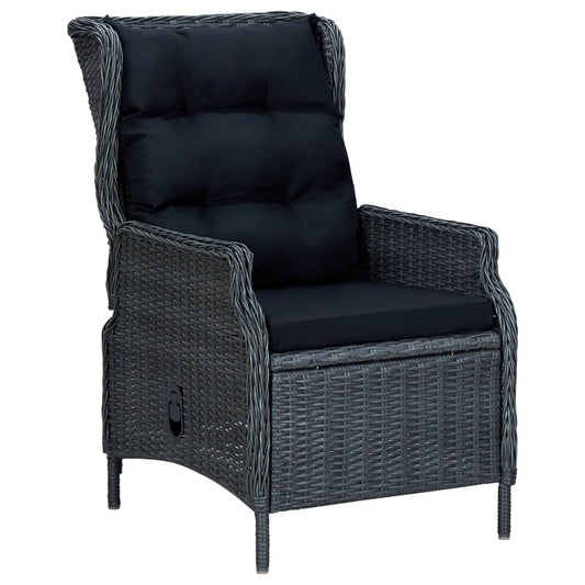 Reclining Garden Chair With Cushions Poly Rattan
