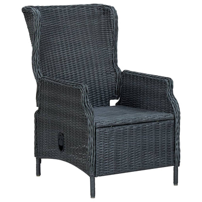 Reclining Garden Chair With Cushions Poly Rattan