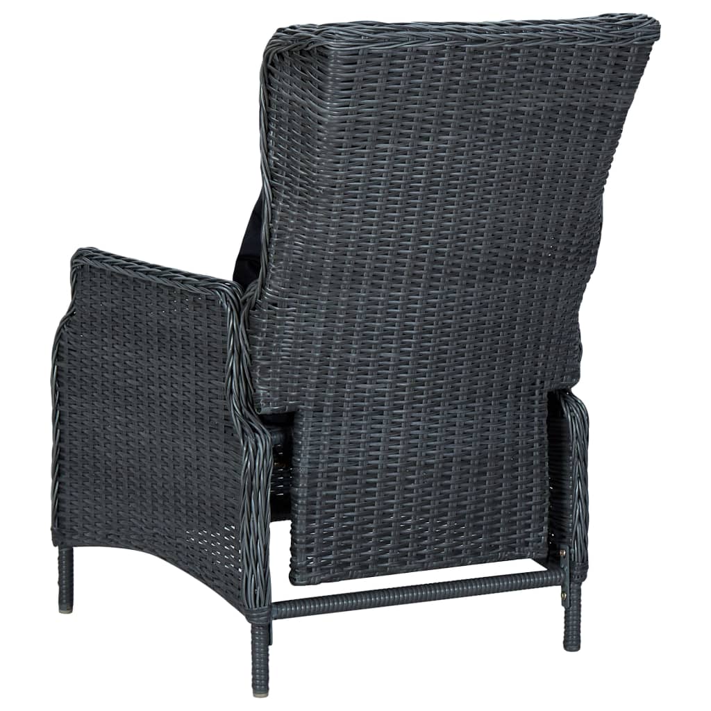 Reclining Garden Chair With Cushions Poly Rattan