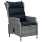 Reclining Garden Chair With Cushions Poly Rattan