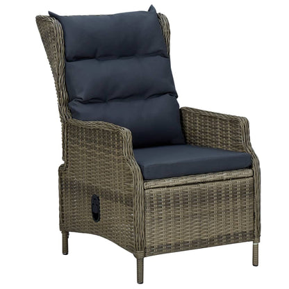 Reclining Garden Chair With Cushions Poly Rattan