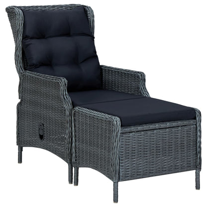 Reclining Garden Chair With Cushions Poly Rattan