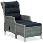 Reclining Garden Chair With Cushions Poly Rattan