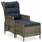 Reclining Garden Chair With Cushions Poly Rattan