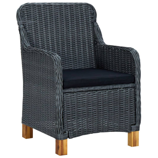 Garden Chairs With Cushions 2 Pcs Poly Rattan