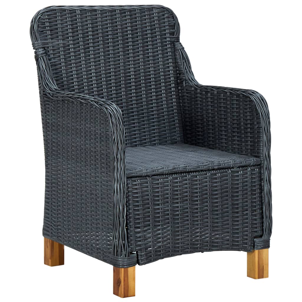 Garden Chairs With Cushions 2 Pcs Poly Rattan