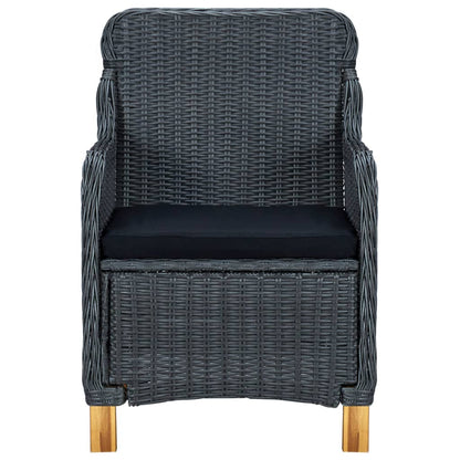 Garden Chairs With Cushions 2 Pcs Poly Rattan