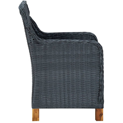 Garden Chairs With Cushions 2 Pcs Poly Rattan