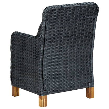 Garden Chairs With Cushions 2 Pcs Poly Rattan